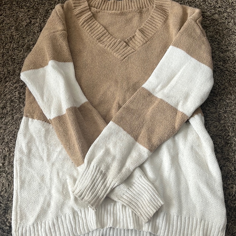 target sweater, brown to white